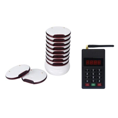 Wireless Service Calling Plastic Button Restaurant Cafe Table Buzzer Waiter Guest Paging System