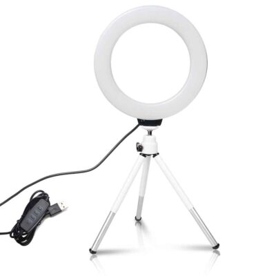 6inch Mini LED Desktop Video Ring Light Selfie Lamp With Tripod Stand USB Plug For YouTube Live Photo Photography Studio