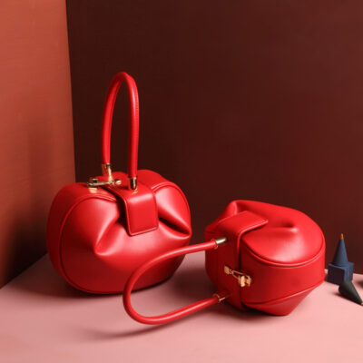 2019 leather bag female niche design handbag